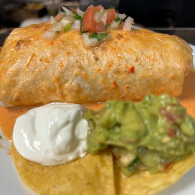 Shrimp Burrito Mojado Lunch.