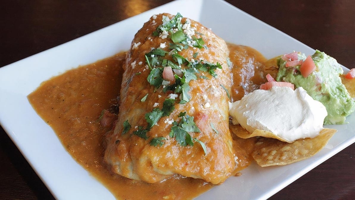 Veggie Burrito Mojado Lunch.