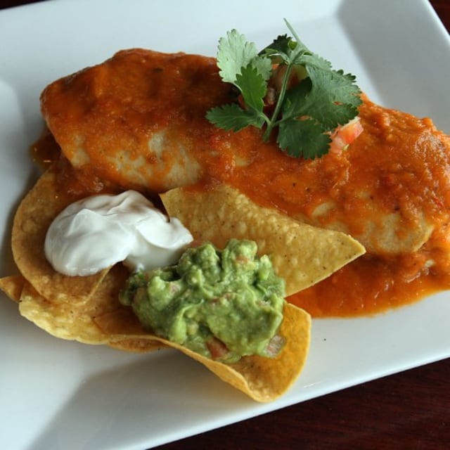 Chicken Burrito Mojado Lunch.