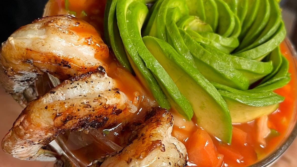 Mexican Shrimp Cocktail Lunch.