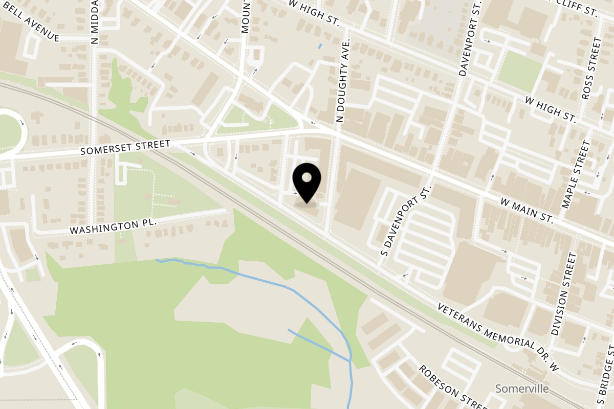 Map showing the location of Casa Luna Mexican Cuisine on 30 S Doughty Ave in Somerville